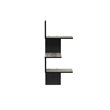 Pemberly Row Engineered Wood 3-Tier Wall Floating Corner Shelf in Oak Gray