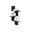 Pemberly Row Engineered Wood 3-Tier Wall Floating Corner Shelf in Oak Gray