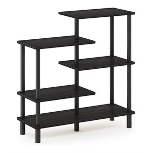 Pemberly Row Turn-N-Tube Wood 5-Tier Accent Display Rack in Espresso/Black