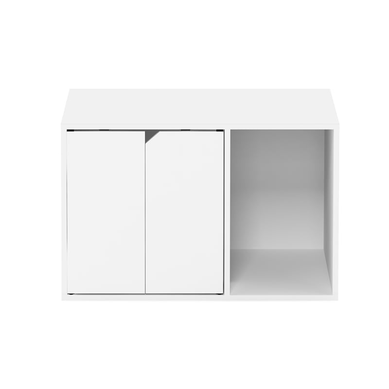 Pemberly Row Contemporary Small Litter Box Enclosure in Solid White