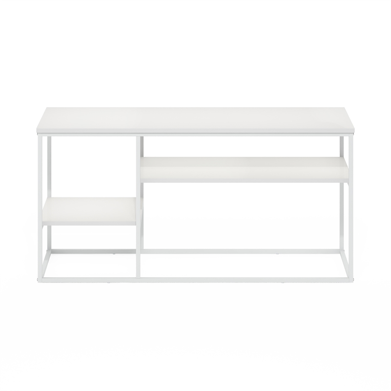 Pemberly Row Modern TV Stand for TV up to 50-inch Solid White