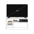 Pemberly Row Modern TV Stand for TV up to 50-inch Solid White