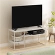 Pemberly Row Modern TV Stand for TV up to 50-inch Solid White