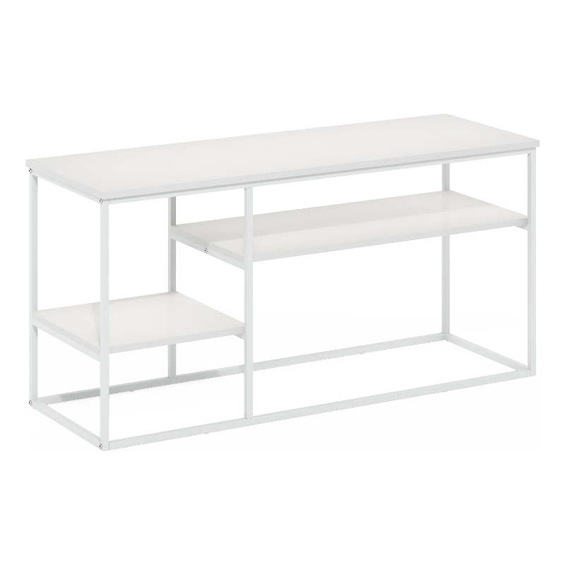 Pemberly Row Modern TV Stand for TV up to 50-inch Solid White