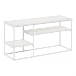 Pemberly Row Modern TV Stand for TV up to 50-inch Solid White