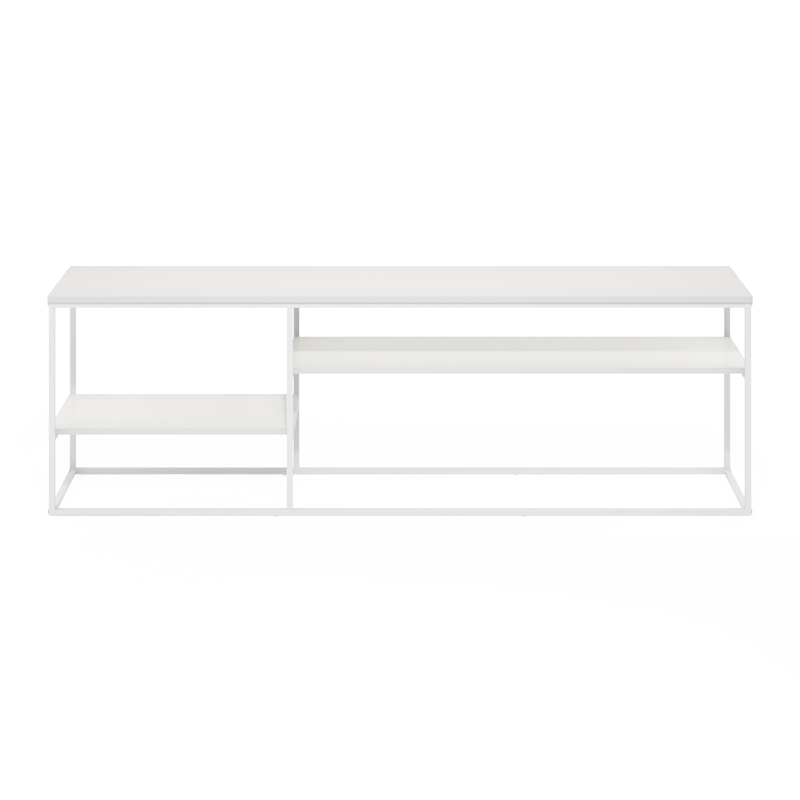 Pemberly Row Modern TV Stand for TV up to 78-inch Solid White