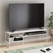 Pemberly Row Modern TV Stand for TV up to 78-inch Solid White