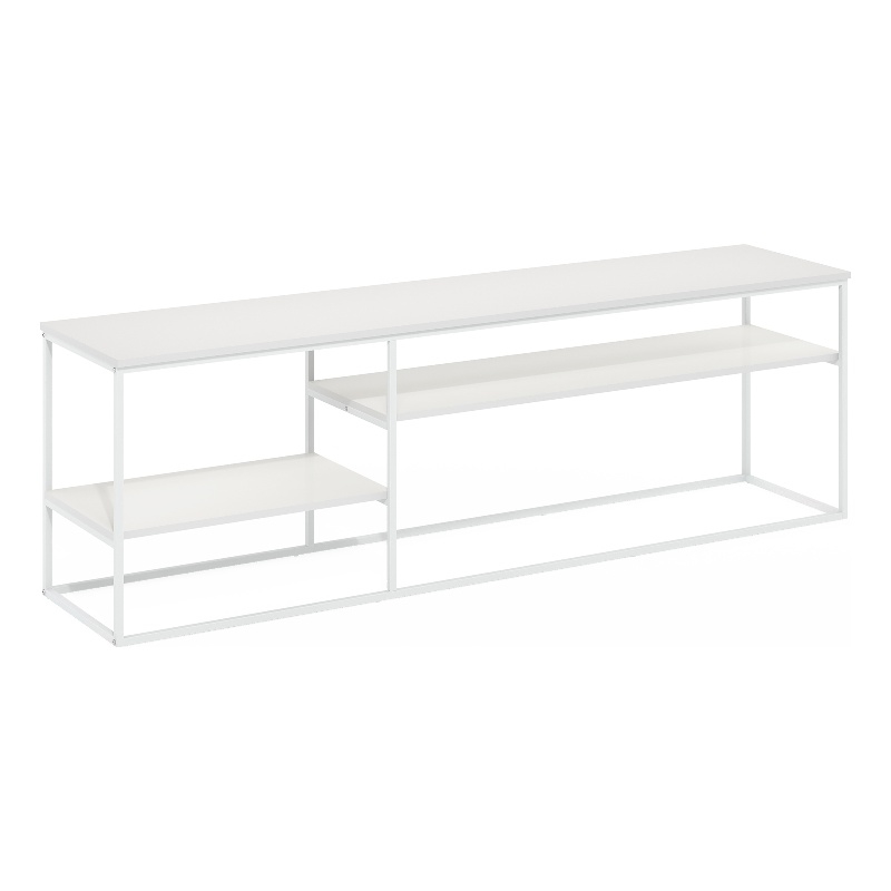Pemberly Row Modern TV Stand for TV up to 78-inch Solid White