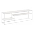 Pemberly Row Modern TV Stand for TV up to 78-inch Solid White