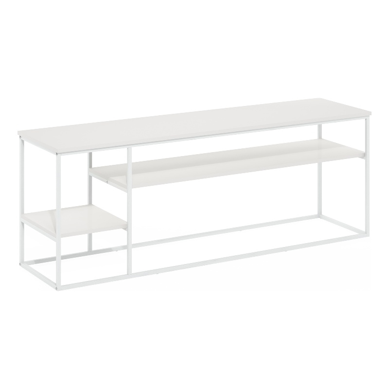Pemberly Row Modern TV Stand for TV up to 65-inch Solid White