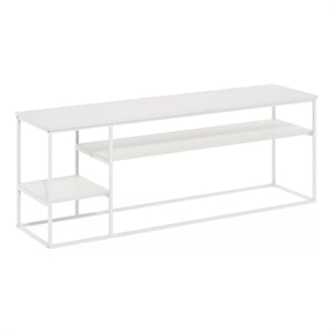 Pemberly Row Modern TV Stand for TV up to 65-inch Solid White