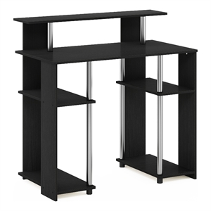 Pemberly Row Contemporary Computer/Writing Desk in Stainless Steel Tubes