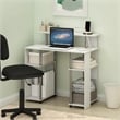 Pemberly Row Computer/Writing Desk in White Stainless Steel Tubes