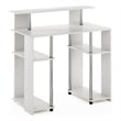 Pemberly Row Computer/Writing Desk in White Stainless Steel Tubes