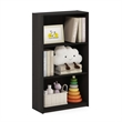 Pemberly Row 3-Tier Bookcase Storage Shelves in Dark Espresso