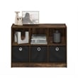 Pemberly Row 3x2 Bookcase Storage w/Bins in Amber Pine/Black
