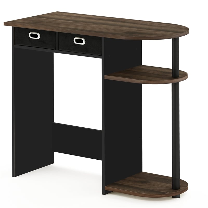 Pemberly Row Wood Laptop/Notebook/Computer Desk in Walnut/Black