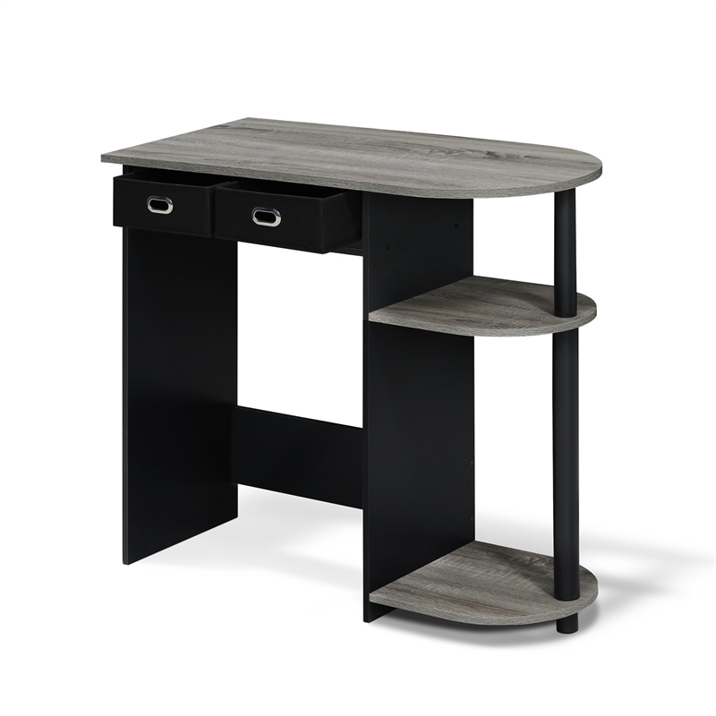 Pemberly Row Wood Laptop/Notebook/Computer Desk in Oak Gray/Black