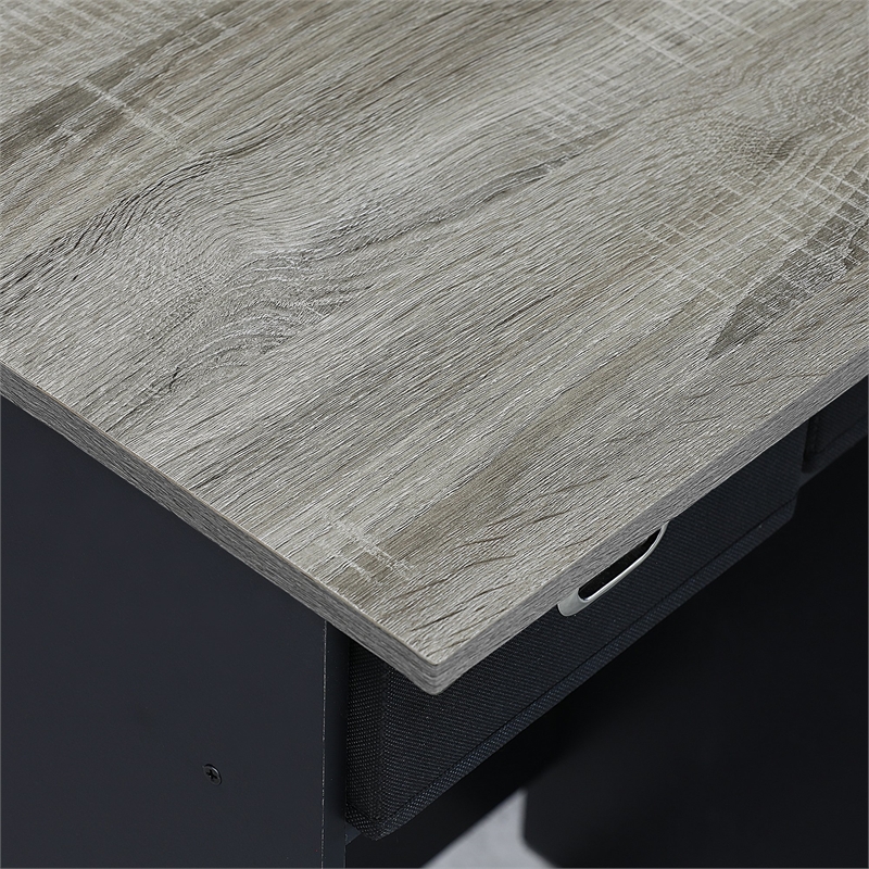 Pemberly Row Wood Laptop/Notebook/Computer Desk in Oak Gray/Black