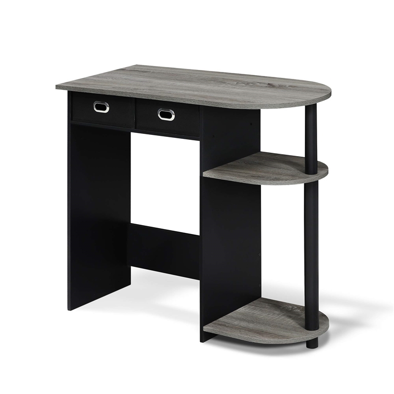 Pemberly Row Wood Laptop/Notebook/Computer Desk in Oak Gray/Black