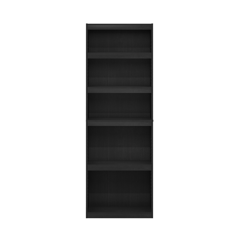Pemberly Row Contemporary 5-Tier Shelf Bookcase in Blackwood