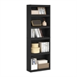 Pemberly Row Contemporary 5-Tier Shelf Bookcase in Blackwood