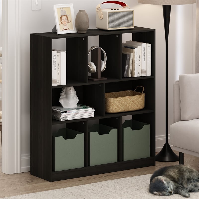 Pemberly Row 8-Cube Horizontal Storage Bookcase/Bookshelf Espresso