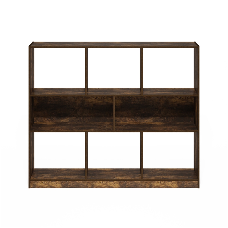 Pemberly Row 8-Cube 3-Tier Bookshelf Organizer 47 Width in Amber Pine