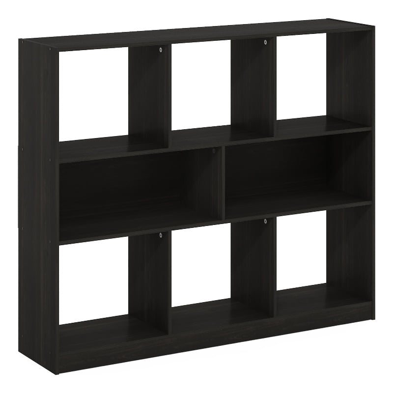 Pemberly Row 8-Cube 3-Tier Bookshelf Organizer 47 Width in Espresso