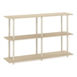 Pemberly Row Turn-N-Tube No Tools 3-Tier Modern Rectangle Side Bauhaus Oak/Beige