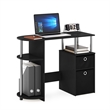 Pemberly Row Computer/Study Desk with Bin Drawers and Stainless Steel Tubes