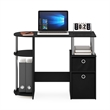 Pemberly Row Computer/Study Desk with Bin Drawers and Stainless Steel Tubes