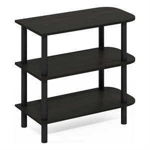 Pemberly Row Turn-N-Tube 26&quot 3-Tier Curved Freestanding Shoe Rack Espresso/Black