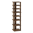 Pemberly Row 8-Tier Vertical Free Standing Shoe Tower in Shoe Rack Amber Pine