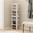 Pemberly Row 8-Tier Vertical Free Standing Shoe Tower in Shoe Rack for White