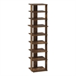 Pemberly Row 9-Tier Vertical Free Standing Shoe Tower in Shoe Rack Amber Pine