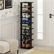 Pemberly Row 9-Tier Vertical Free Standing Shoe Tower in Shoe Rack Espresso