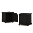 Pemberly Row End Table with Storage Set of 2 in Espresso/Black