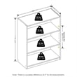 Pemberly Row 3-Tier Bookcase in Bookshelf with Adjustable Shelves in Amber Pine