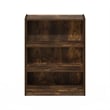 Pemberly Row 3-Tier Bookcase in Bookshelf with Adjustable Shelves in Amber Pine
