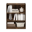Pemberly Row 3-Tier Bookcase in Bookshelf with Adjustable Shelves in Amber Pine