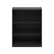 Pemberly Row 3-Tier Bookcase in Bookshelf with Adjustable Shelves in Blackwood