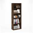 Pemberly Row 5-Tier Bookcase in Bookshelf with Adjustable Shelves in Amber Pine