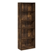 Pemberly Row 5-Tier Bookcase in Bookshelf with Adjustable Shelves in Amber Pine