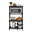 Pemberly Row Turn-N-Tube 4-Tier Toolless Kitchen Shelf Cart in Americano/Black