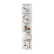 Pemberly Row 5-Tier Corner Shelf Bookcase in Bookshelf in White