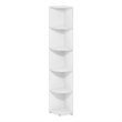 Pemberly Row 5-Tier Corner Shelf Bookcase in Bookshelf in White