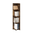 Pemberly Row 4-Tier Corner Shelf Bookcase in Bookshelf in Amber Pine