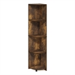 Pemberly Row 4-Tier Corner Shelf Bookcase in Bookshelf in Amber Pine