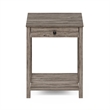 Pemberly Row Contemporary Side Table with Drawer in Rustic Oak